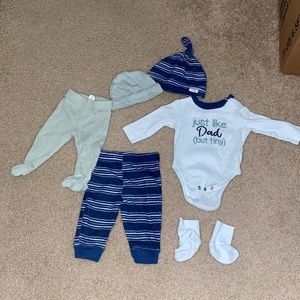6 piece set baby boy outfit- just like dad